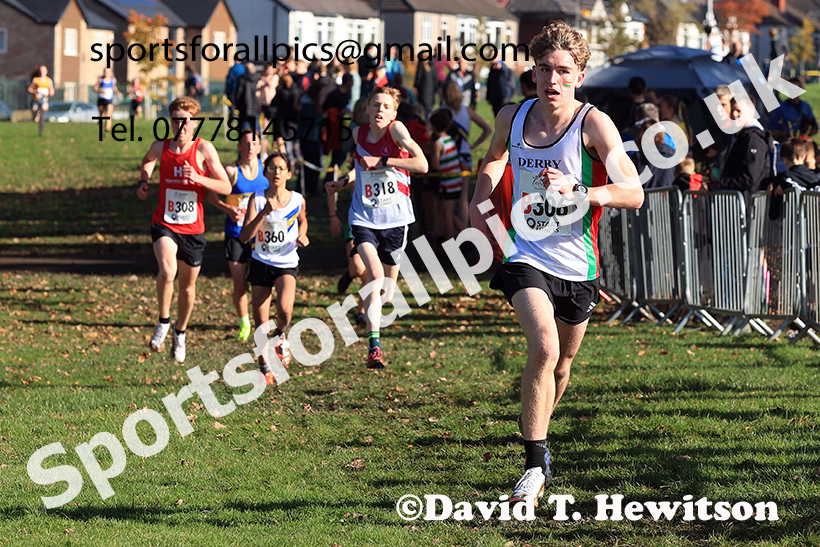 Boys under-15s, 2024 Northern Cross Country Relays, Graves Park, Sheffield.   Photo: David T. Hewitson/Sports for All Pics